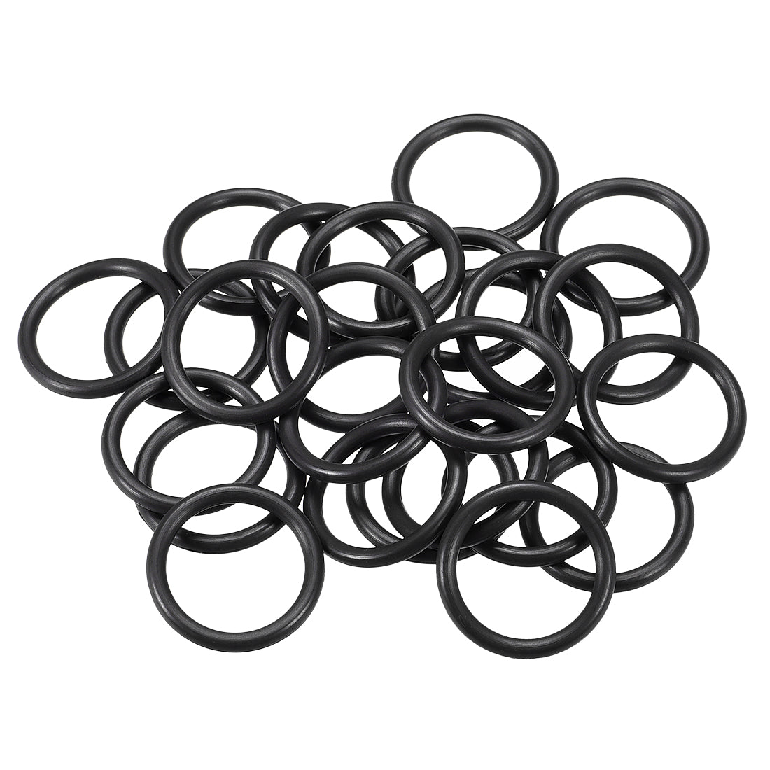 Harfington Fluorine Rubber O Rings Seal Gasket Black 25Pcs