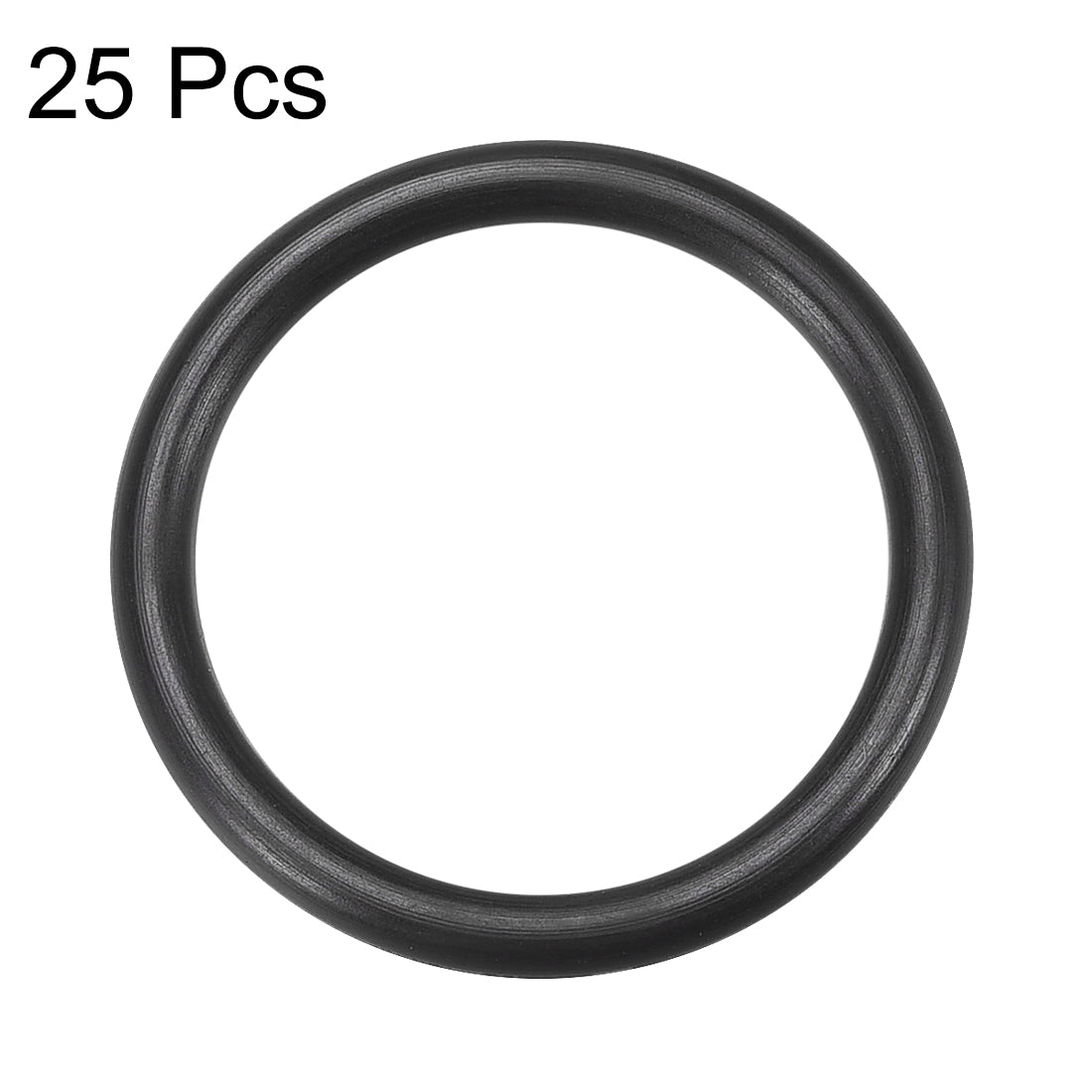 Harfington Fluorine Rubber O Rings Seal Gasket Black 25Pcs