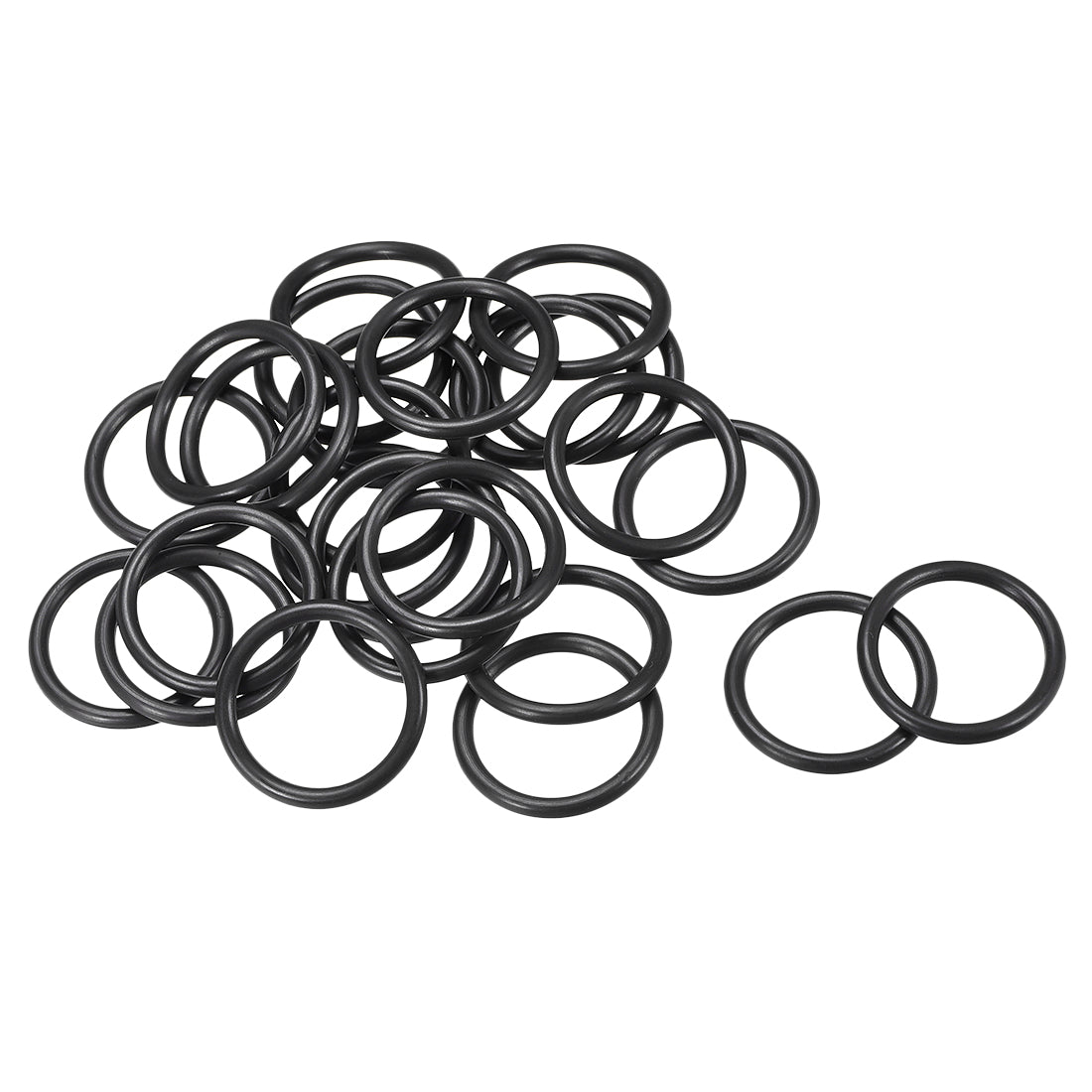 Harfington Fluorine Rubber O Rings Seal Gasket Black 25Pcs