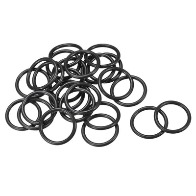 Harfington Fluorine Rubber O Rings Seal Gasket Black 25Pcs