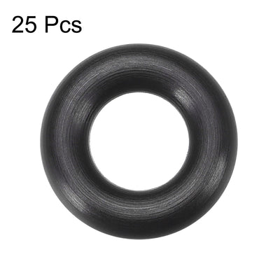 Harfington Fluorine Rubber O Rings, 3.5mm Width, Seal Gasket Black 25 Pieces