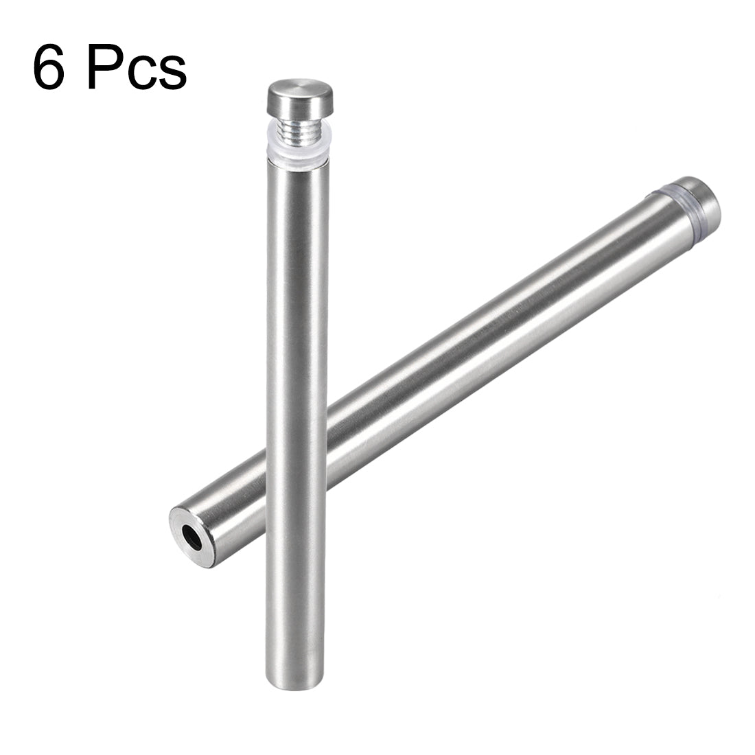 Harfington Glass Standoff Mount Stainless Steel Wall Standoff Holder Advertising Nails 12mm Dia 123mm Length with Mounting Screws , 6 Pcs