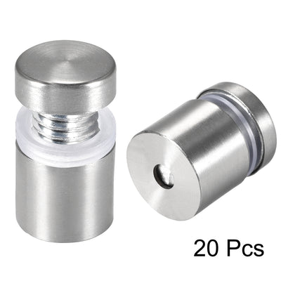 Harfington Glass Standoff Mount Stainless Steel Wall Standoff Holder Advertising Nails 16mm Dia 23mm Length with Mounting Screws , 20 Pcs