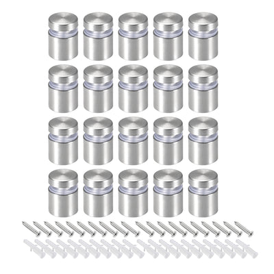Harfington Glass Standoff Mount Stainless Steel Wall Standoff Holder Advertising Nails 16mm Dia 23mm Length with Mounting Screws , 20 Pcs