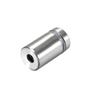 Harfington Glass Standoff Mount Stainless Steel Wall Standoff Holder Advertising Nails 16mm Dia 27mm Length with Mounting Screws , 12 Pcs