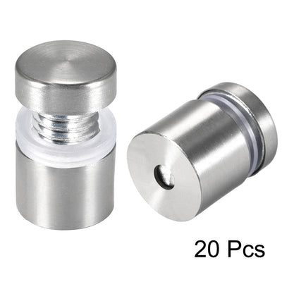 Harfington Glass Standoff Mount Stainless Steel Wall Standoff Holder Advertising Nails 19mm Dia 23mm Length with Mounting Screws , 20 Pcs