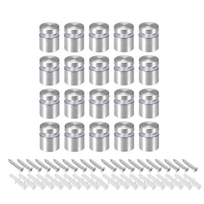 Harfington Glass Standoff Mount Stainless Steel Wall Standoff Holder Advertising Nails 19mm Dia 23mm Length with Mounting Screws , 20 Pcs