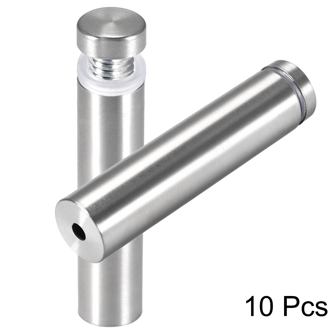 Harfington Glass Standoff Mount Stainless Steel Wall Standoff Holder Advertising Nails 19mm Dia 82mm Length with Mounting Screws , 10 Pcs