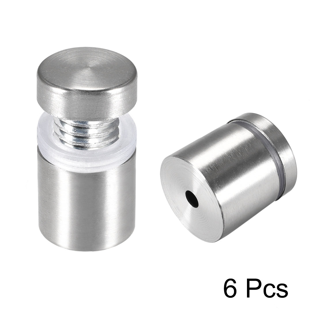 Harfington Glass Standoff Mount Stainless Steel Wall Standoff Holder Advertising Nails 25mm Dia 27mm Length with Mounting Screws , 6 Pcs