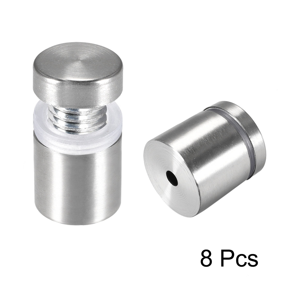 Harfington Glass Standoff Mount Stainless Steel Wall Standoff Holder Advertising Nails 25mm Dia 27mm Length with Mounting Screws , 8 Pcs