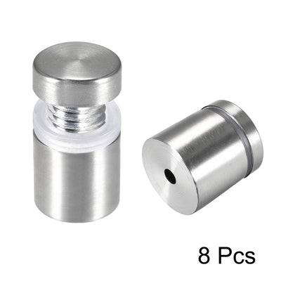 Harfington Glass Standoff Mount Stainless Steel Wall Standoff Holder Advertising Nails 25mm Dia 27mm Length with Mounting Screws , 8 Pcs