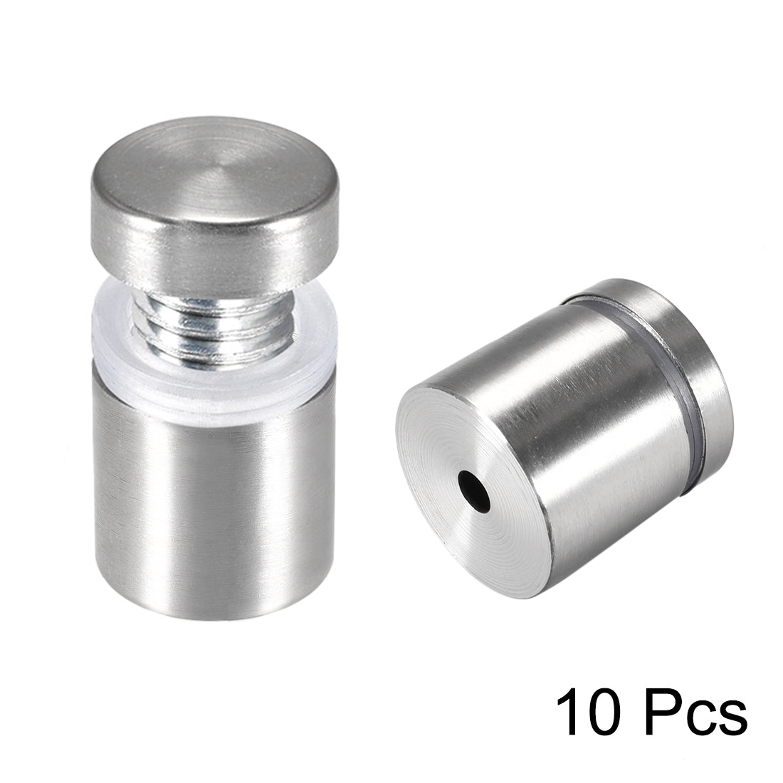 Harfington Glass Standoff Mount Stainless Steel Wall Standoff Holder Advertising Nails 25mm Dia 27mm Length with Mounting Screws , 10 Pcs