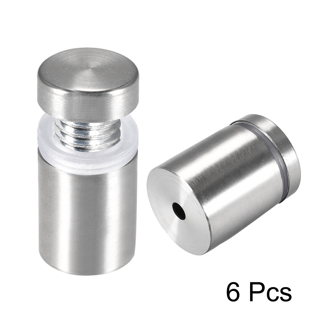 Harfington Glass Standoff Mount Stainless Steel Wall Standoff Holder Advertising Nails 25mm Dia 32mm Length with Mounting Screws , 6 Pcs