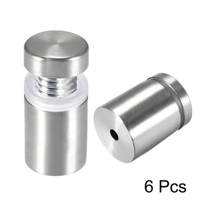 Harfington Glass Standoff Mount Stainless Steel Wall Standoff Holder Advertising Nails 25mm Dia 32mm Length with Mounting Screws , 6 Pcs