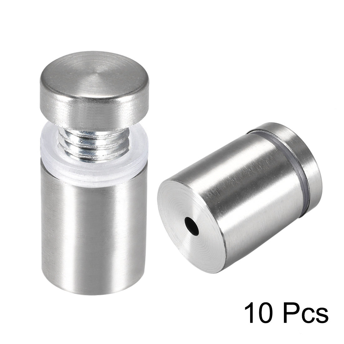 Harfington Glass Standoff Mount Stainless Steel Wall Standoff Holder Advertising Nails 25mm Dia 32mm Length with Mounting Screws , 10 Pcs