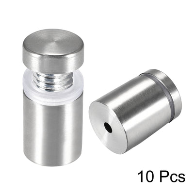 Harfington Glass Standoff Mount Stainless Steel Wall Standoff Holder Advertising Nails 25mm Dia 32mm Length with Mounting Screws , 10 Pcs