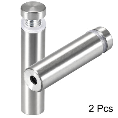 Harfington Glass Standoff Mount Stainless Steel Wall Standoff Holder Advertising Nails 25mm Dia 103mm Length with Mounting Screws , 2 Pcs