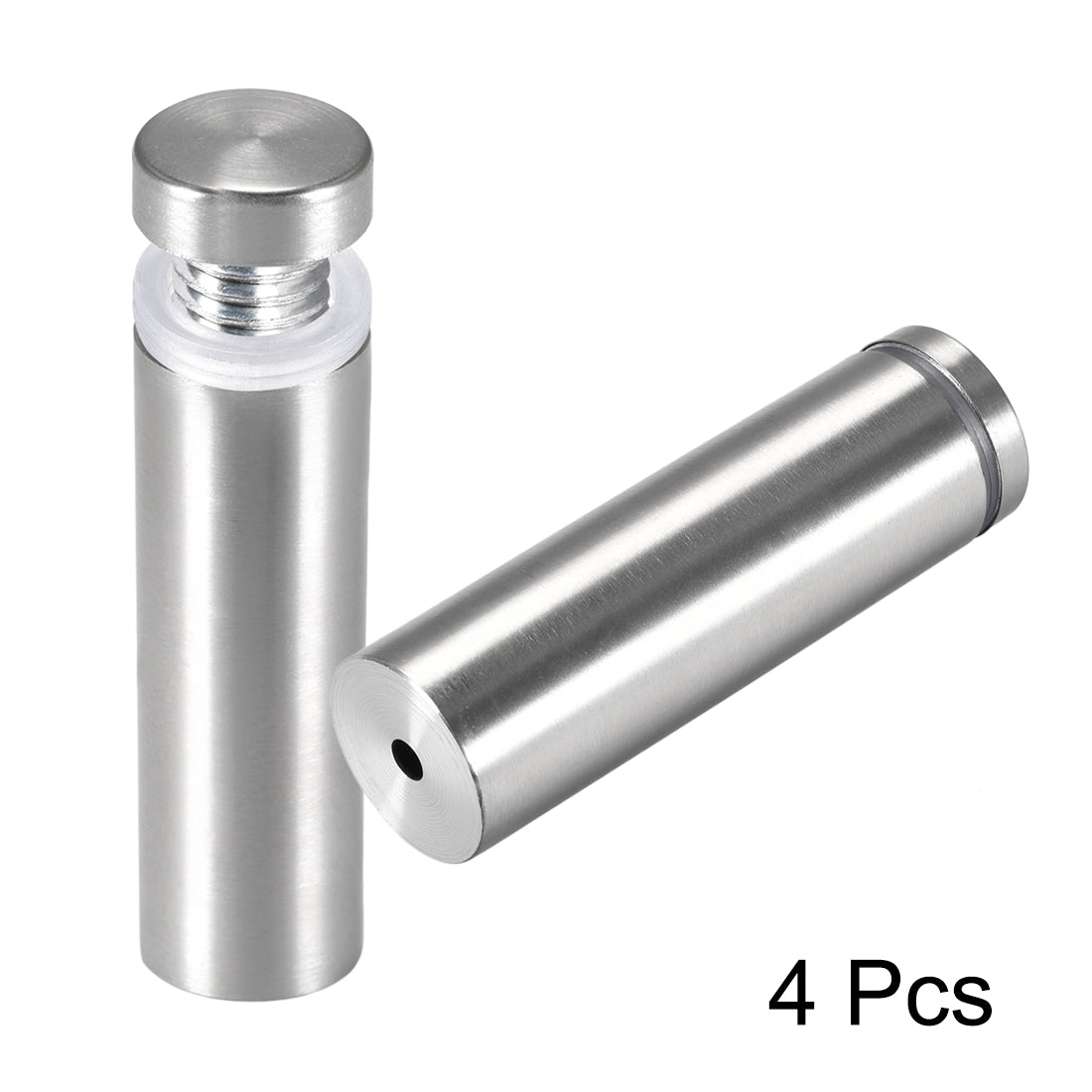 Harfington Glass Standoff Mount Stainless Steel Wall Standoff Holder Advertising Nails 25mm Dia 103mm Length with Mounting Screws , 4 Pcs