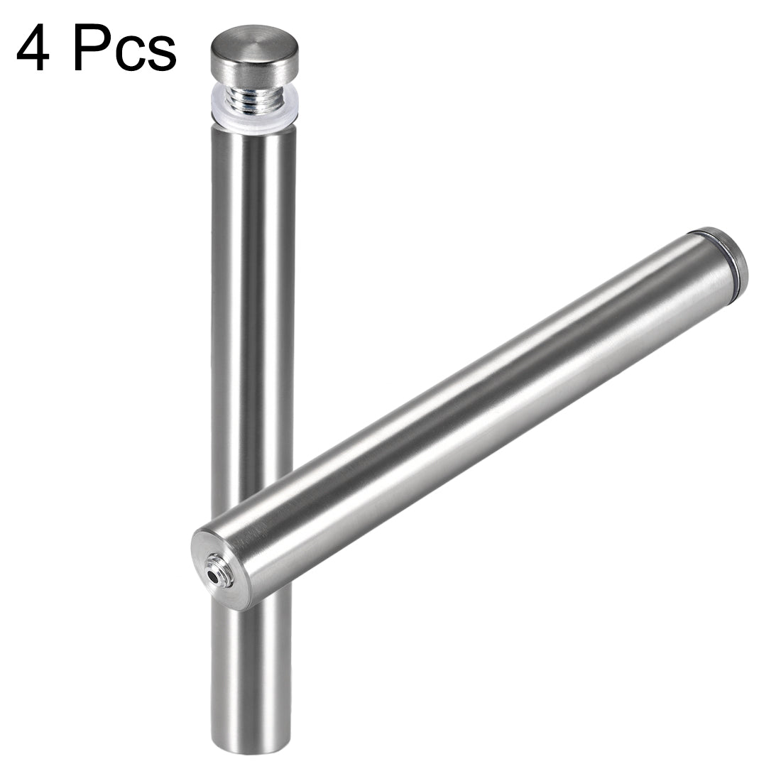 Harfington Glass Standoff Mount Stainless Steel Wall Standoff Holder Advertising Nails 25mm Dia 202mm Length with Mounting Screws , 4 Pcs