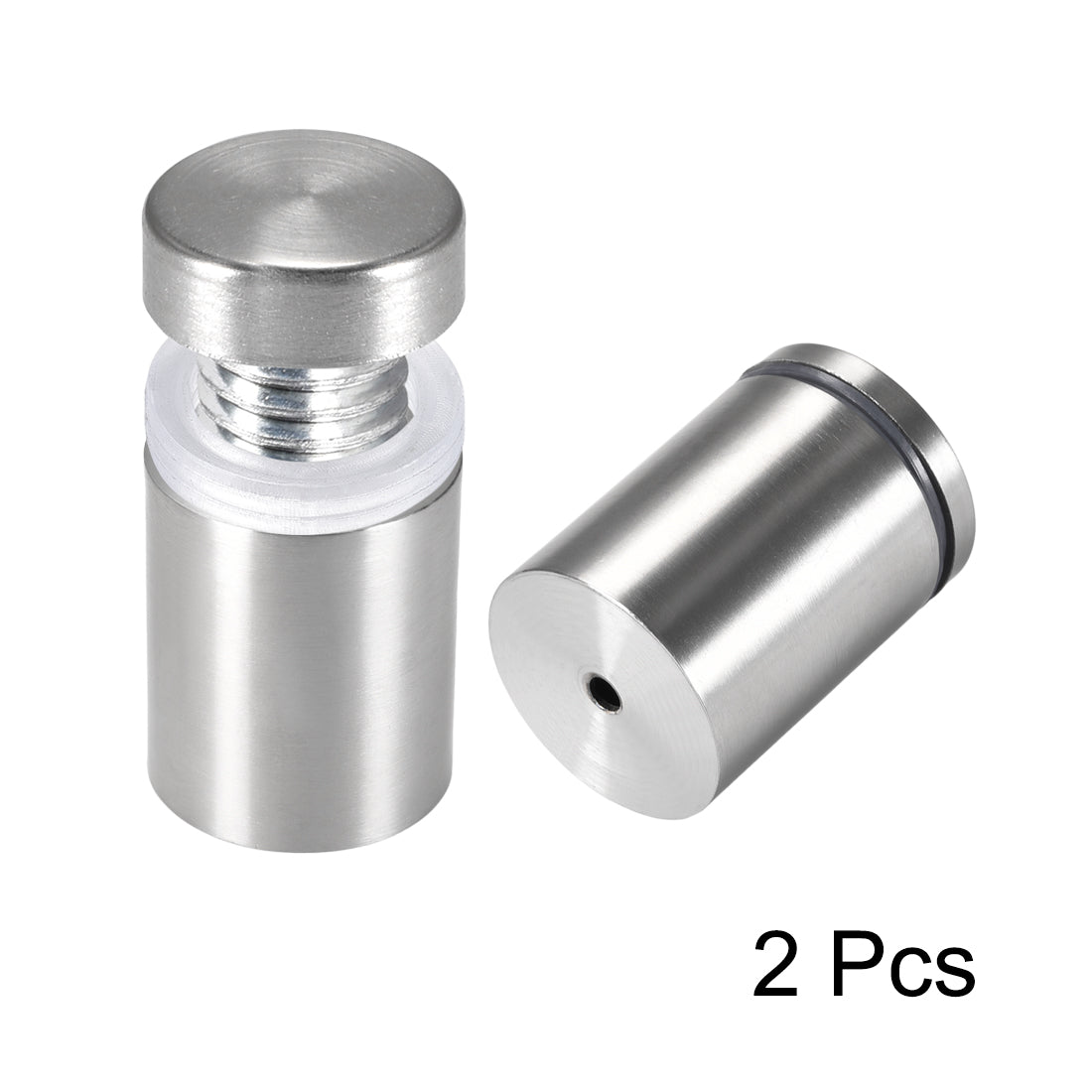 Harfington Glass Standoff Mount Stainless Steel Wall Standoff Holder Advertising Nails 38mm Dia 53mm Length with Mounting Screws , 2 Pcs
