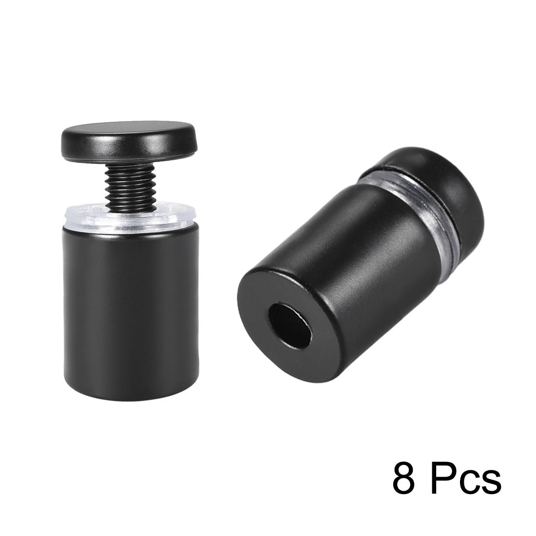 Harfington Glass Standoff Mount Stainless Steel Wall Standoff Holder Advertising Nails 12mm Dia 23mm Length Black with Screws , 8 Pcs