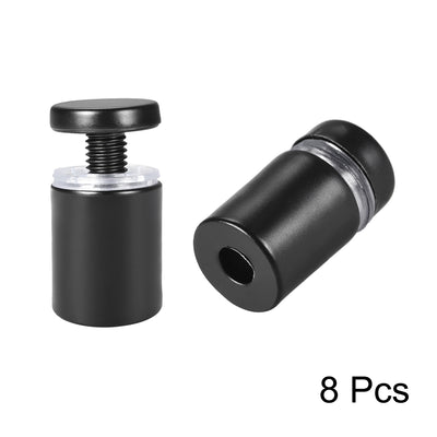 Harfington Glass Standoff Mount Stainless Steel Wall Standoff Holder Advertising Nails 12mm Dia 23mm Length Black with Screws , 8 Pcs