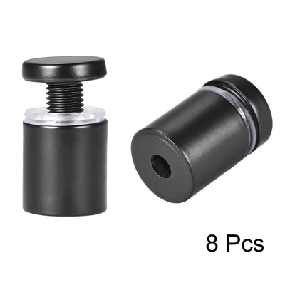 Harfington Glass Standoff Mount Stainless Steel Wall Standoff Holder Advertising Nails 16mm Dia 27mm Length Black with Screws , 8 Pcs