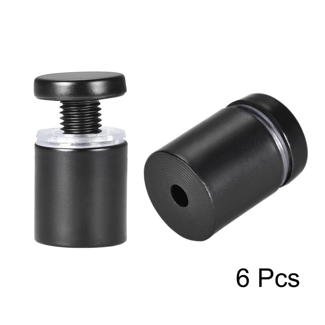 Harfington Glass Standoff Mount Stainless Steel Wall Standoff Holder Advertising Nails 19mm Dia 26mm Length Black with Screws , 6 Pcs