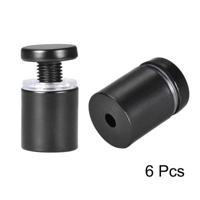 Harfington Glass Standoff Mount Stainless Steel Wall Standoff Holder Advertising Nails 19mm Dia 26mm Length Black with Screws , 6 Pcs