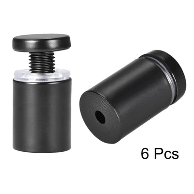 Harfington Glass Standoff Mount Stainless Steel Wall Standoff Holder Advertising Nails 19mm Dia 32mm Length Black with Screws , 6 Pcs