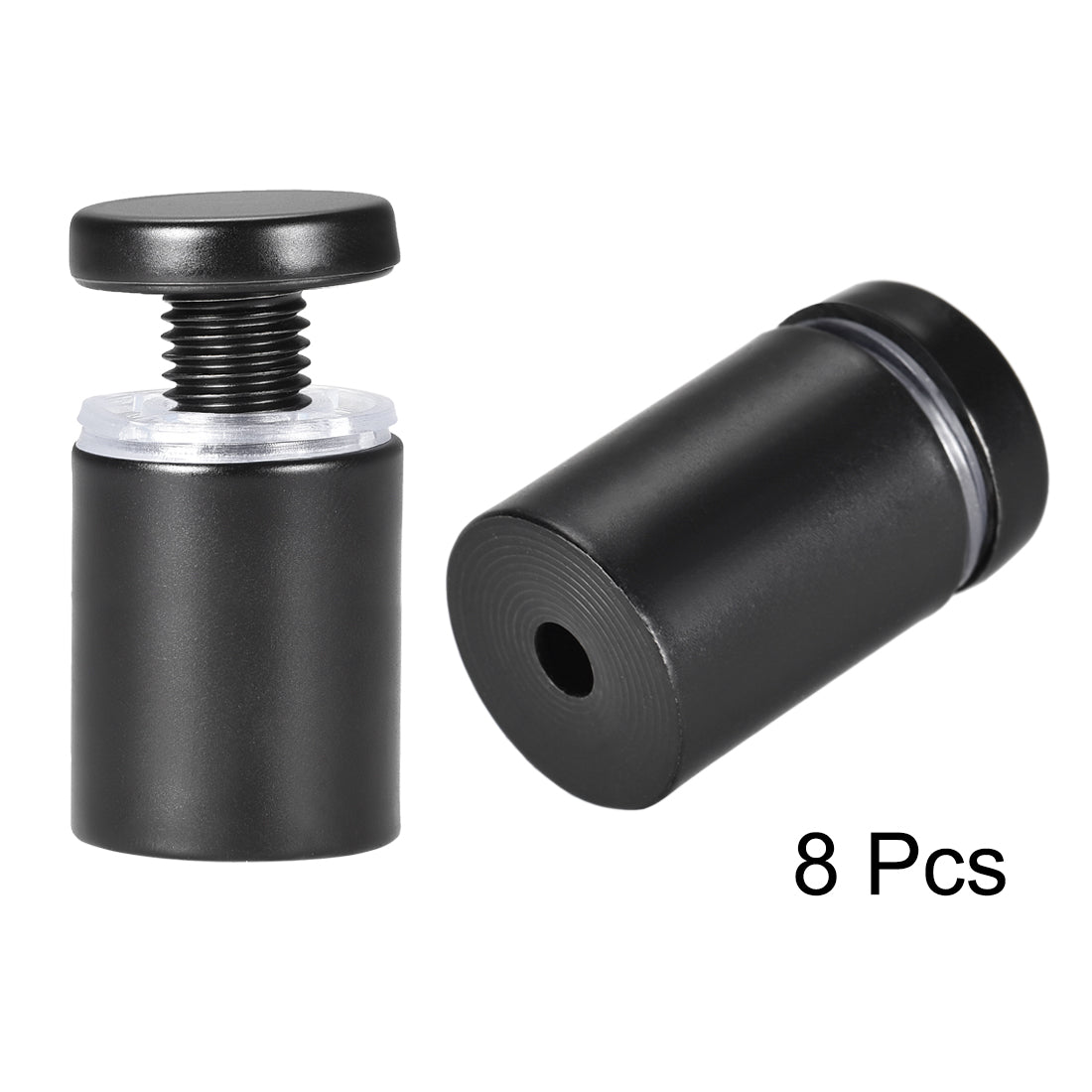 Harfington Glass Standoff Mount Stainless Steel Wall Standoff Holder Advertising Nails 19mm Dia 32mm Length Black with Screws , 8 Pcs