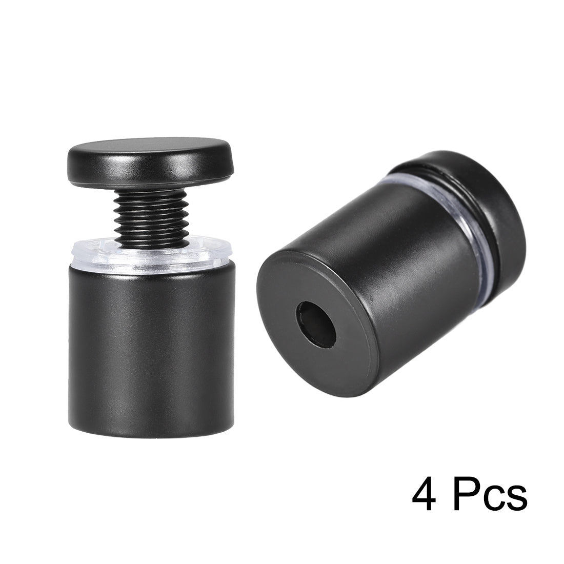 Harfington Glass Standoff Mount Stainless Steel Wall Standoff Holder Advertising Nails 25mm Dia 33mm Length Black with Screws , 4 Pcs