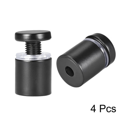 Harfington Glass Standoff Mount Stainless Steel Wall Standoff Holder Advertising Nails 25mm Dia 33mm Length Black with Screws , 4 Pcs