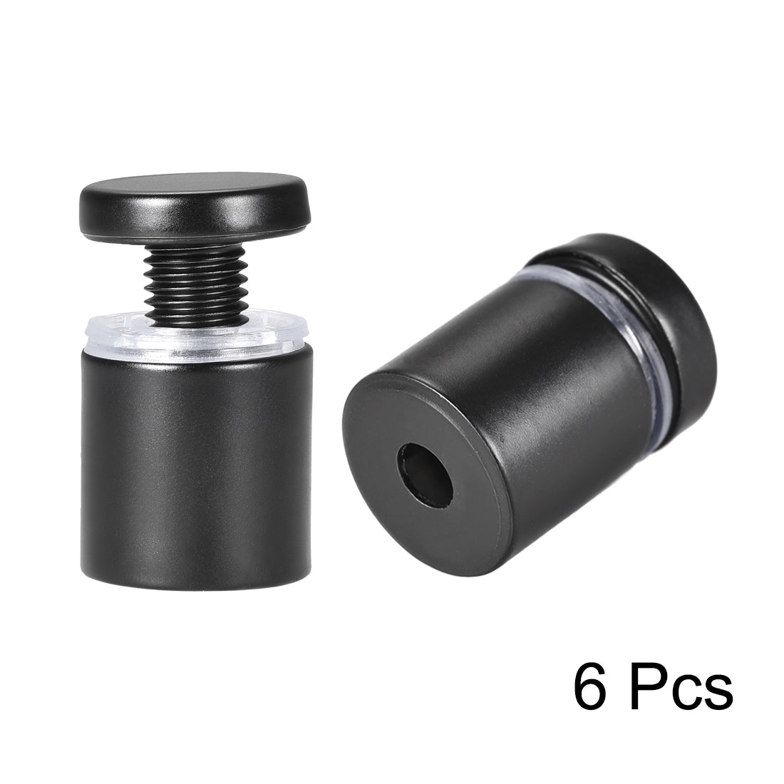 Harfington Glass Standoff Mount Stainless Steel Wall Standoff Holder Advertising Nails 25mm Dia 33mm Length Black with Screws , 6 Pcs