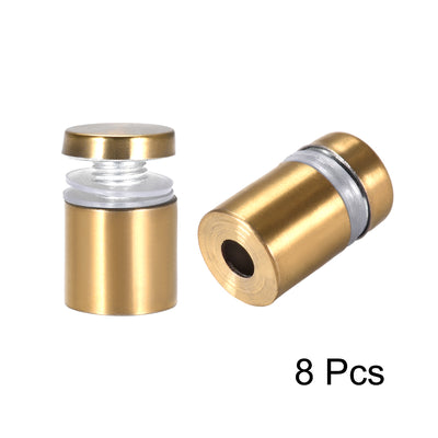 Harfington Glass Standoff Mount Stainless Steel Wall Standoff Holder Advertising Nails 16mm Dia 28mm Length Golden with Screws , 8 Pcs