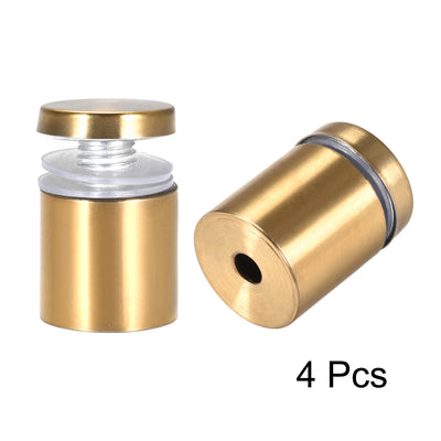 Harfington Glass Standoff Mount Stainless Steel Wall Standoff Holder Advertising Nails 19mm Dia 26mm Length Golden with Screws , 4 Pcs