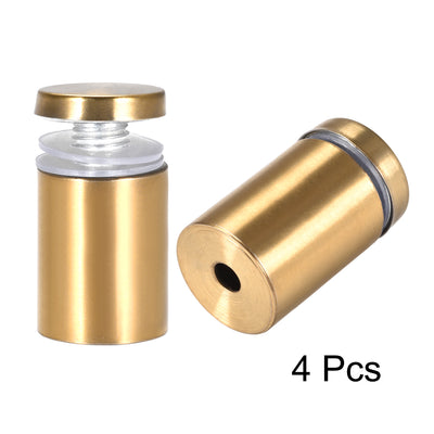 Harfington Glass Standoff Mount Stainless Steel Wall Standoff Holder Advertising Nails 30mm Dia 53mm Length Golden with Screws , 4 Pcs