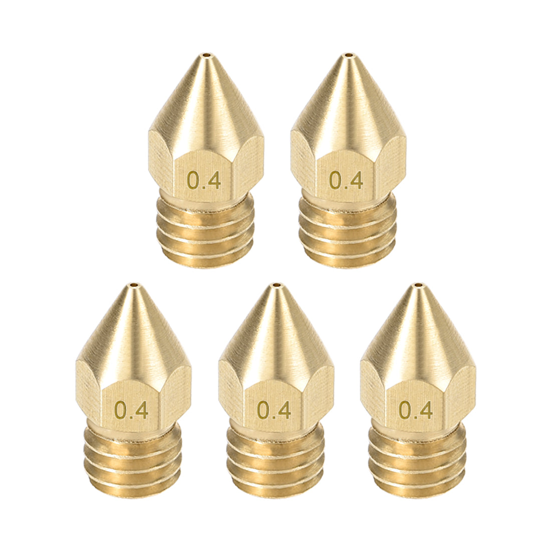 Harfington 0,4 mm 3D-Druckerdüse, passend für MK8, für 1,75 mm Filament Messing 5 Stück