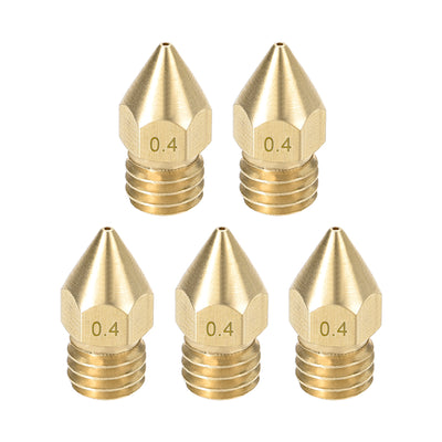 Harfington 0.4mm 3D Printer Nozzle, Fit for MK8, for 1.75mm Filament Brass 5pcs