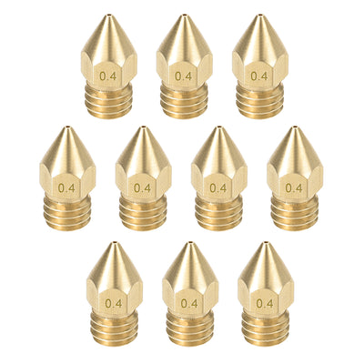 Harfington 0.4mm 3D Printer Nozzle, Fit for MK8, for 1.75mm Filament Brass 10pcs