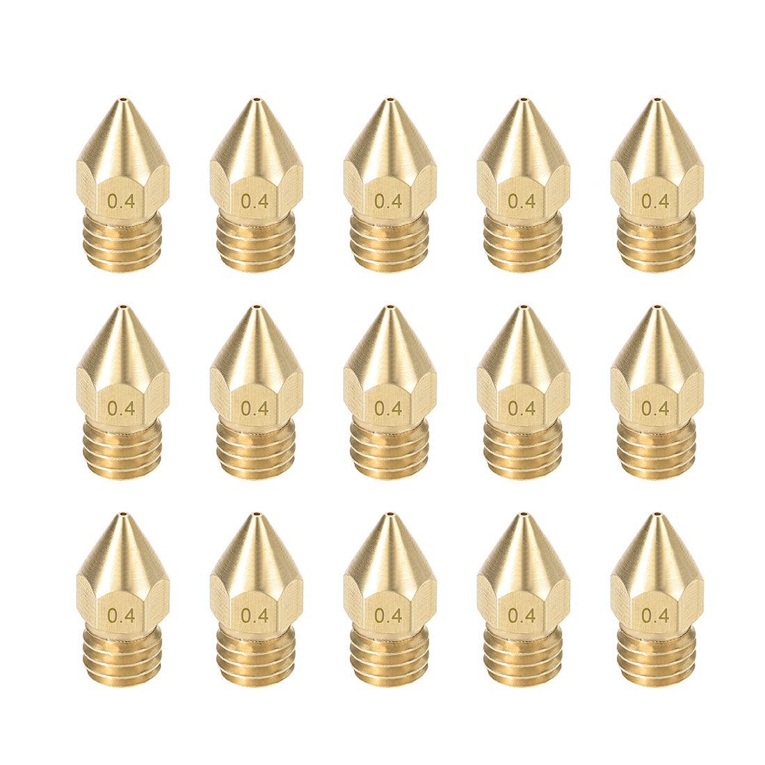 Harfington 0.4mm 3D Printer Nozzle, Fit for MK8, for 1.75mm Filament Brass 15pcs