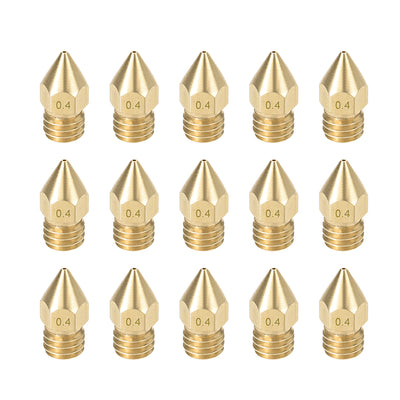 Harfington 0.4mm 3D Printer Nozzle, Fit for MK8, for 1.75mm Filament Brass 15pcs