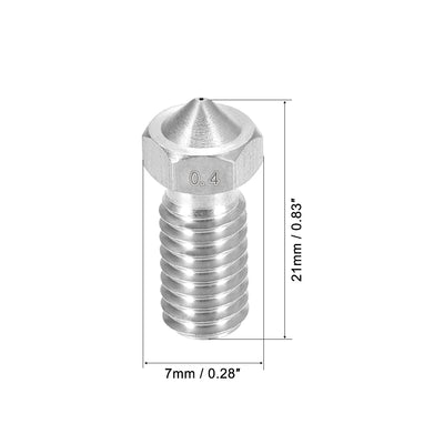 Harfington 0.4mm 3D Printer Nozzle, Fit for V6, for 1.75mm Filament Stainless Steel pcs
