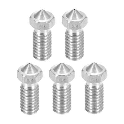 Harfington 0.4mm 3D Printer Nozzle, Fit for V6, for 1.75mm Filament Stainless Steel 5pcs