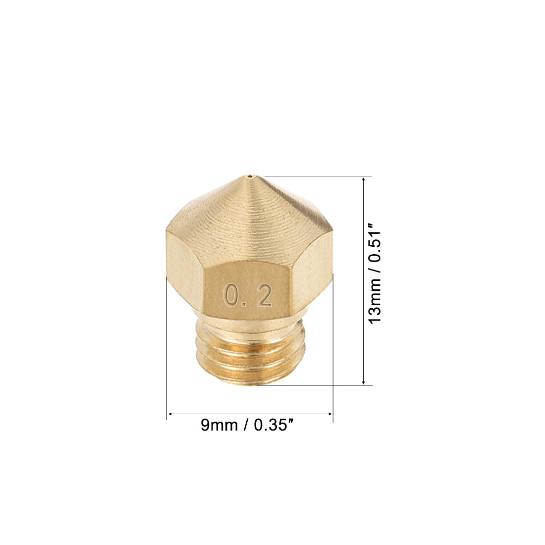 Harfington 0.2mm 3D Printer Nozzle, Fit for MK10, for 1.75mm Filament Brass 2pcs