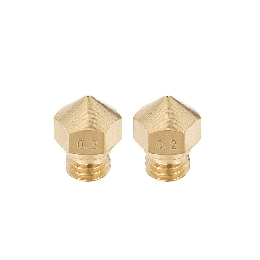 Harfington 0.2mm 3D Printer Nozzle, Fit for MK10, for 1.75mm Filament Brass 2pcs