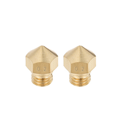 Harfington 0.2mm 3D Printer Nozzle, Fit for MK10, for 1.75mm Filament Brass 2pcs