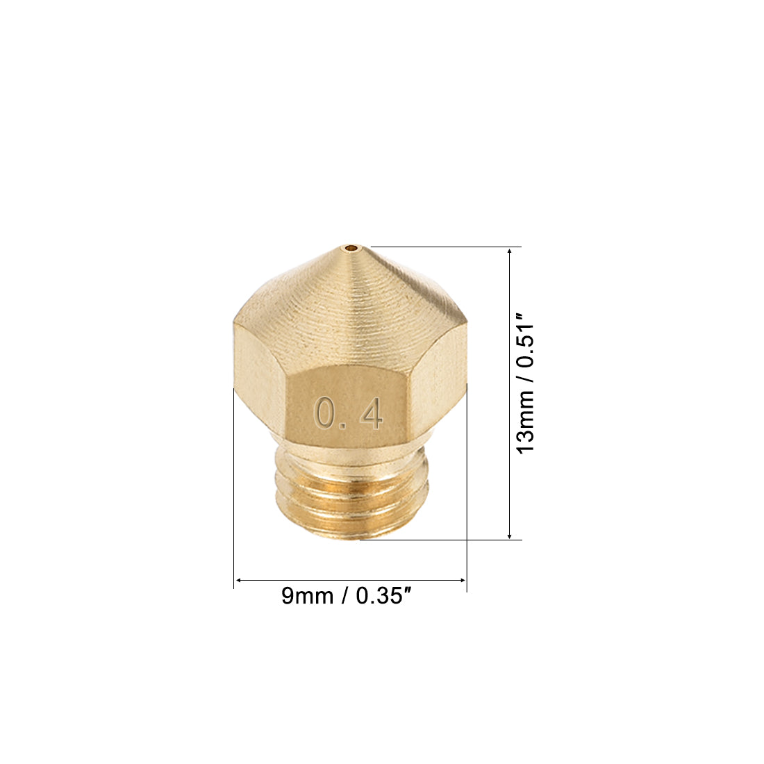 Harfington 0.4mm 3D Printer Nozzle, Fit for MK10, for 1.75mm Filament Brass 2pcs