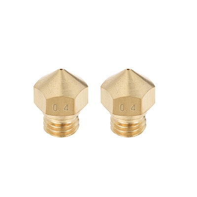 Harfington 0.4mm 3D Printer Nozzle, Fit for MK10, for 1.75mm Filament Brass 2pcs