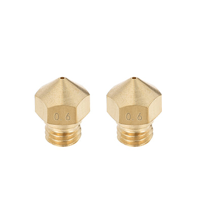 Harfington 0.6mm 3D Printer Nozzle, Fit for MK10, for 1.75mm Filament Brass 2pcs